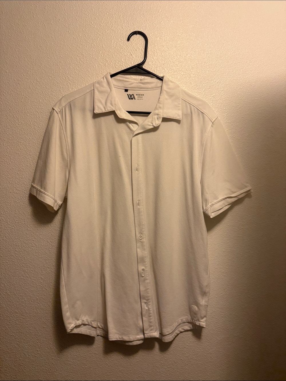Short Sleeve Casual Button-Down Shirt in White